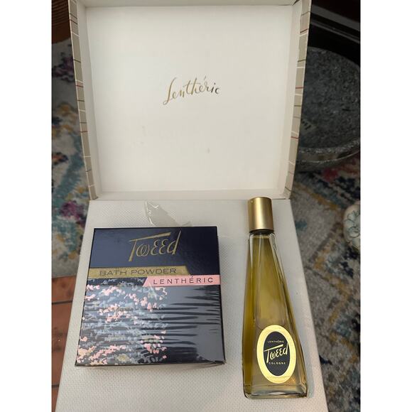 Vintage Tweed Cologne Bath Powder Letheric Perfume Set - Picture 6 of 6